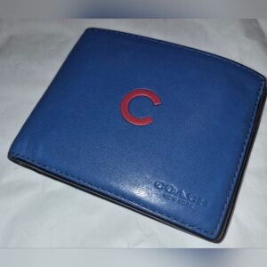 Mens Coach Chicago Cubs Bifold Wallet - Very RARE!- Like New!